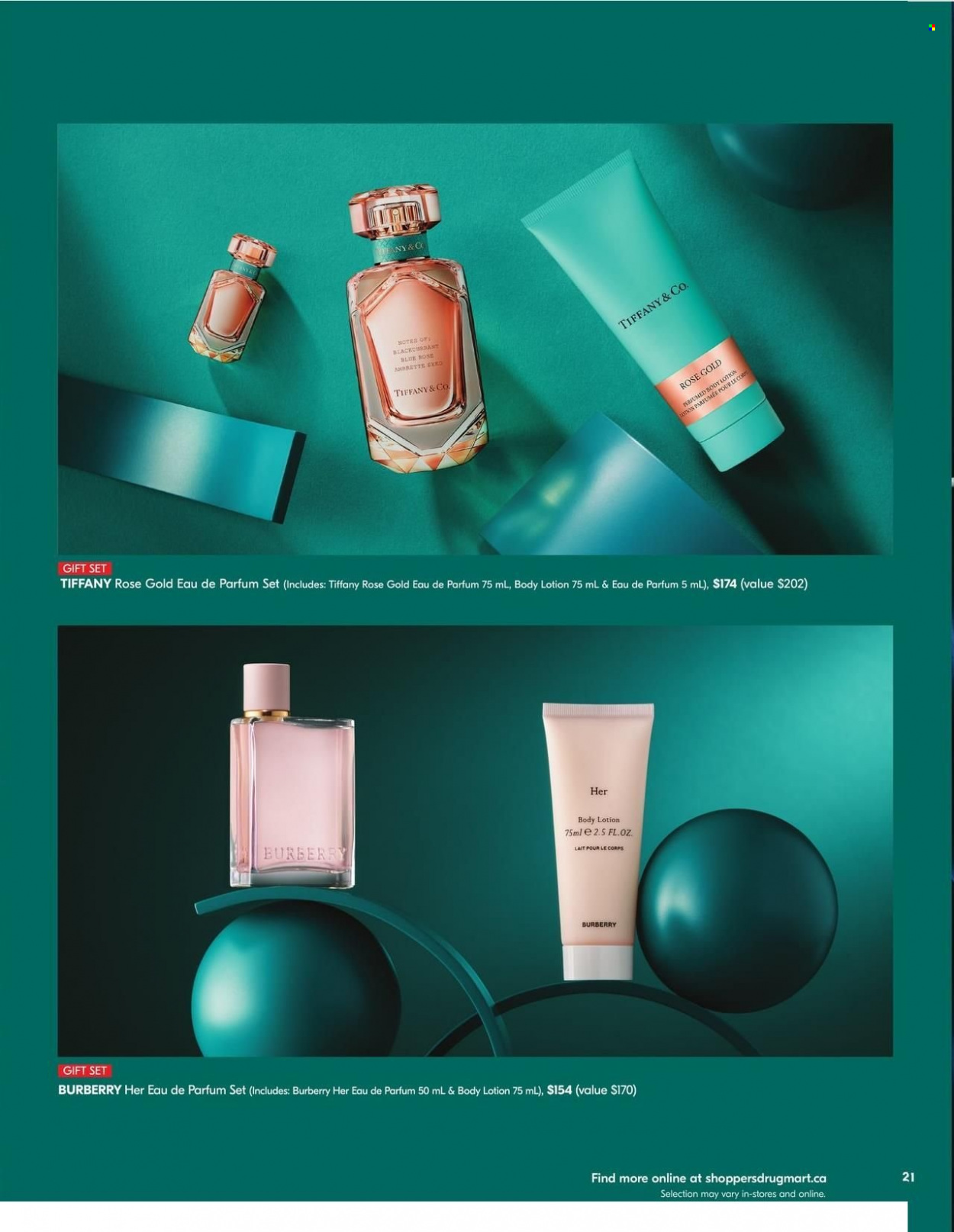 thumbnail - Shoppers Drug Mart Flyer - November 12, 2022 - December 02, 2022 - Sales products - gift set, body lotion, eau de parfum, Burberry. Page 21.