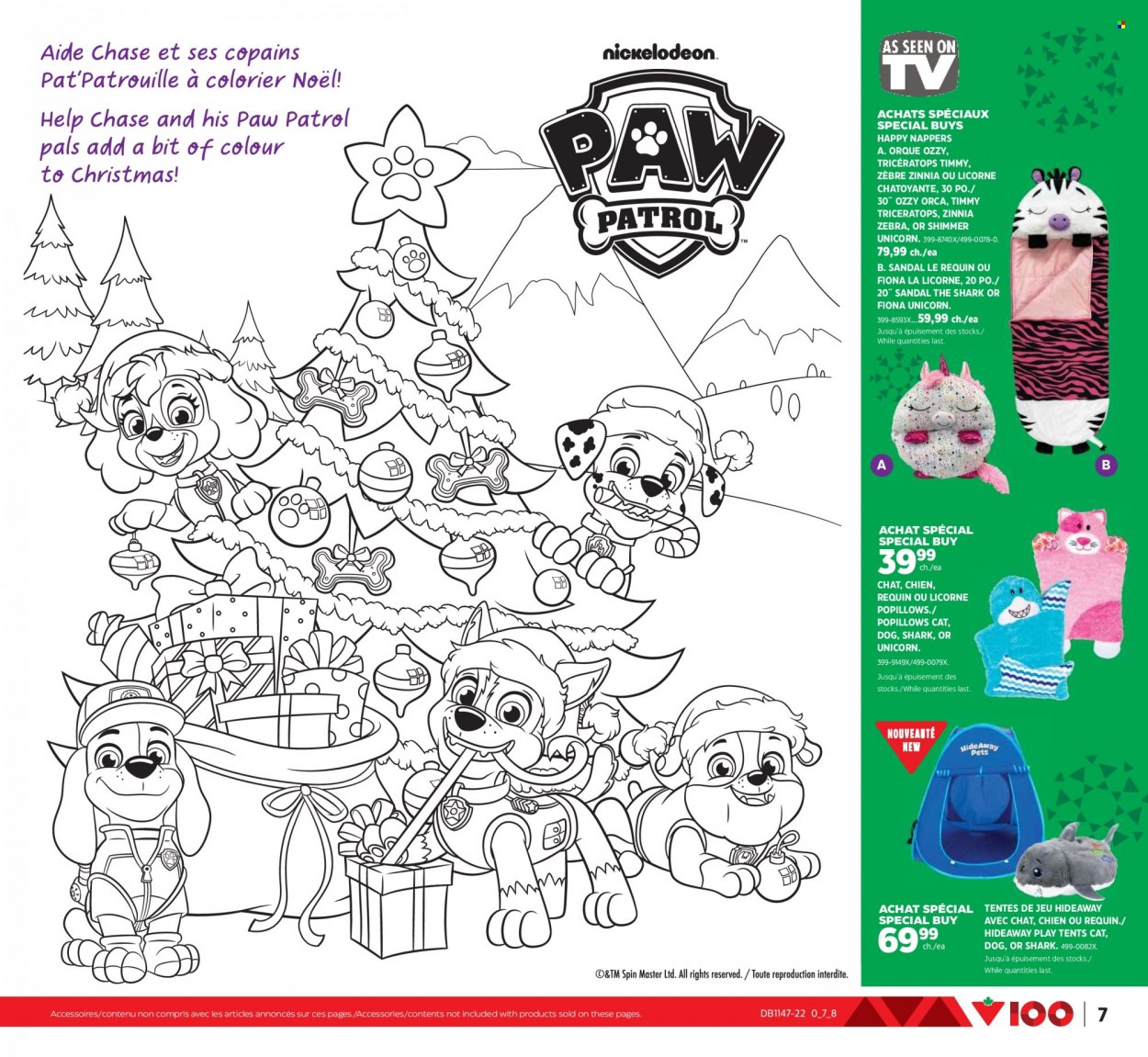 thumbnail - Canadian Tire Flyer - November 17, 2022 - December 07, 2022 - Sales products - sandals, Paw Patrol, zinnia. Page 7.