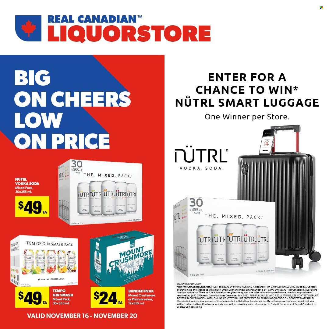 Real Canadian Liquorstore flyer - November 16, 2022 - November 20, 2022. Page 1