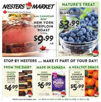 Nesters Food Market Flyer - November 20, 2022 - November 26, 2022.