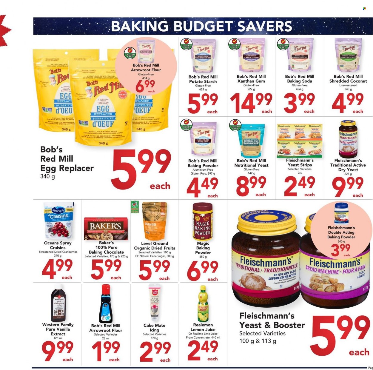thumbnail - Buy-Low Foods Flyer - November 20, 2022 - December 31, 2022 - Sales products - bread, cake, muffin, coconut, pancakes, eggs, strips, cookies, chocolate, biscuit, baking powder, bicarbonate of soda, cane sugar, flour, starch, sugar, potato starch, dry yeast, vanilla extract, craisins, cranberries, dried fruit, shredded coconut, lemon juice. Page 4.