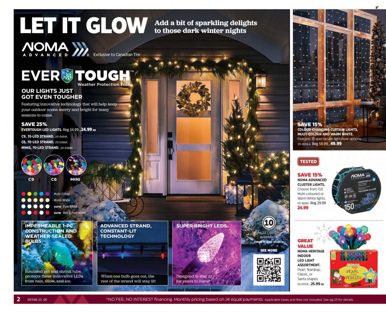 Canadian Tire Flyer - November 11, 2022 - December 01, 2022 - Sales products - pin, bulb, curtains, LED light. Page 2.
