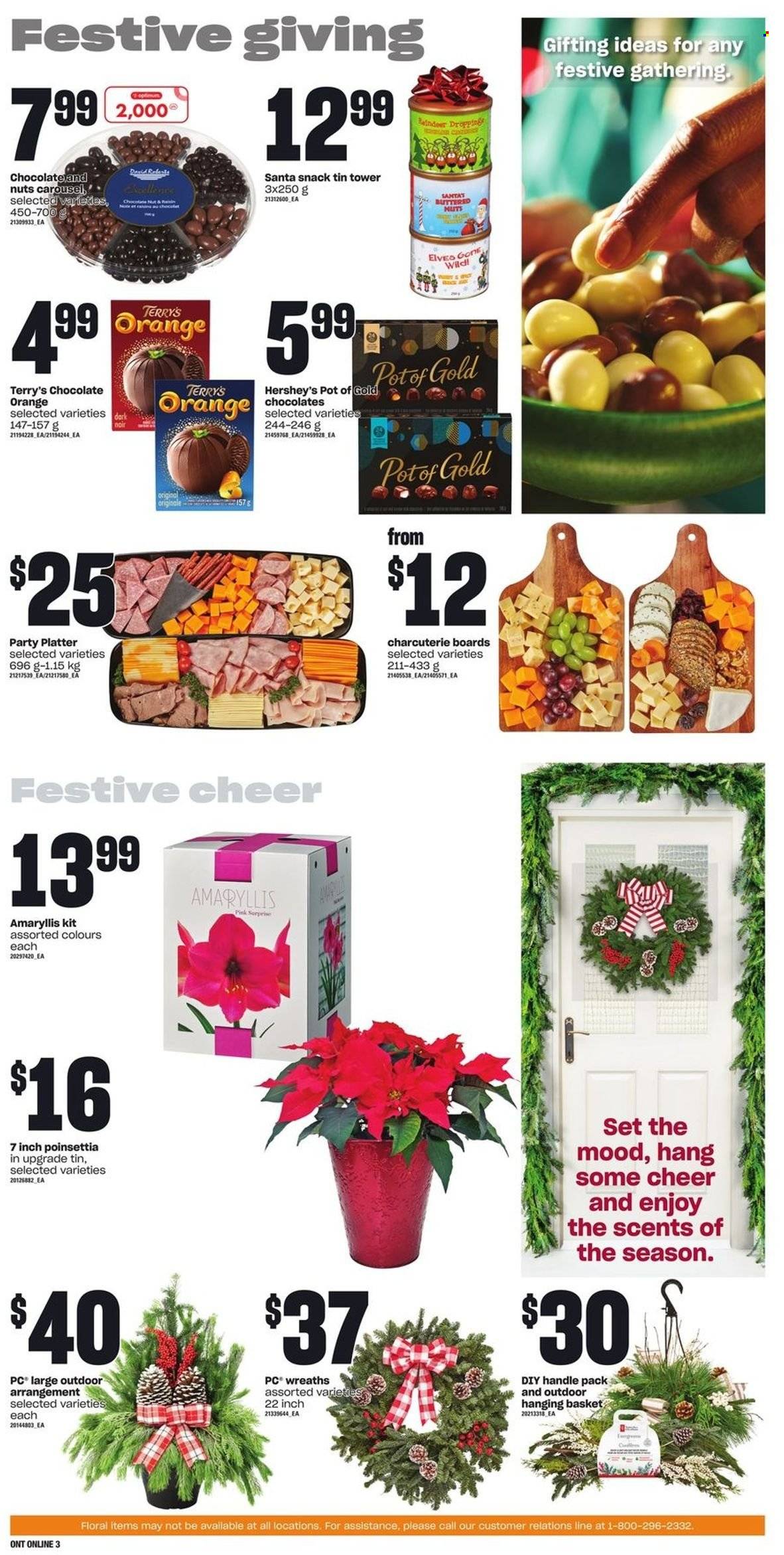 thumbnail - Loblaws Flyer - November 24, 2022 - November 30, 2022 - Sales products - Hershey's, snack, Santa, Optimum, basket, pot, poinsettia. Page 7.