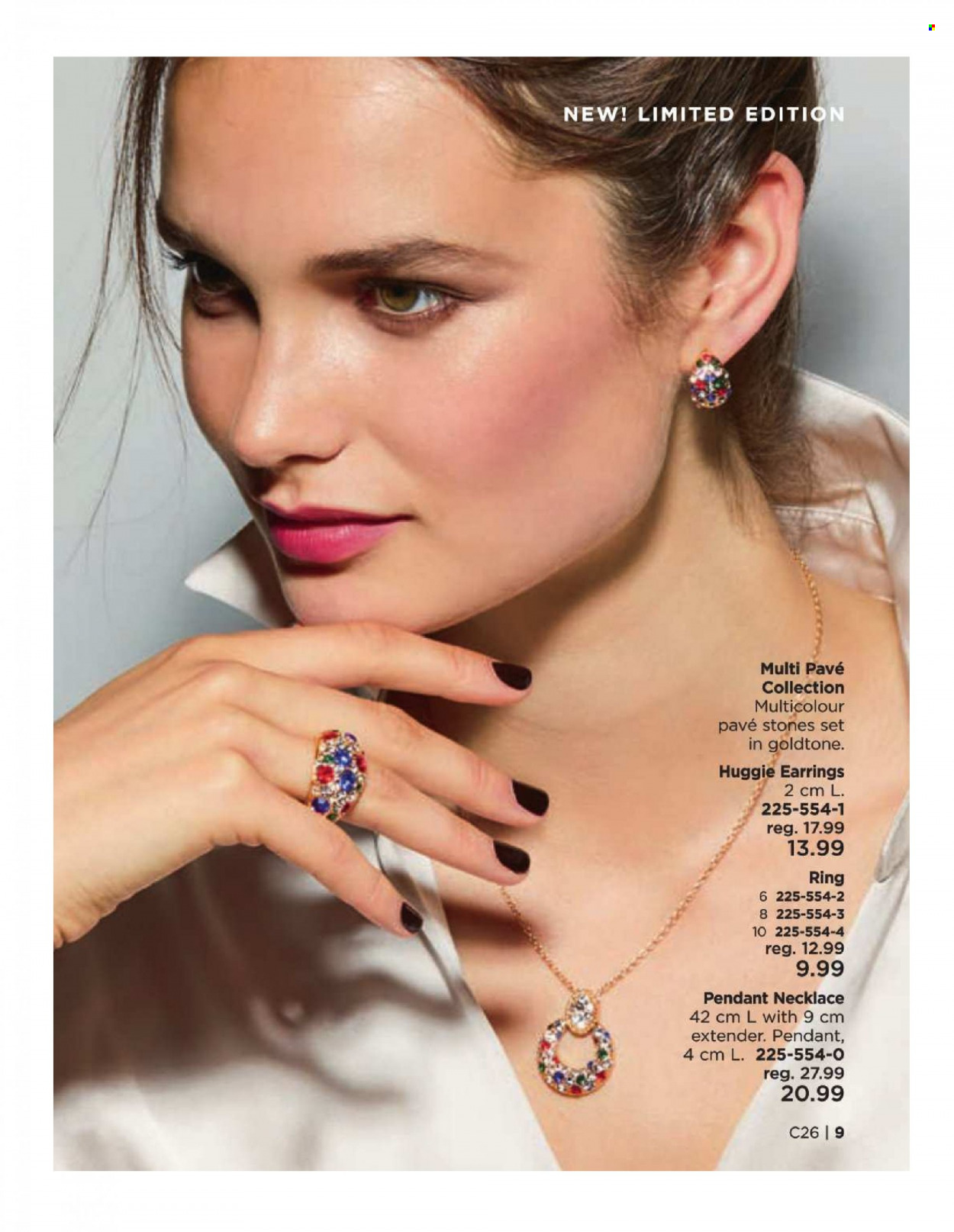 thumbnail - Avon Flyer - Sales products - earrings, necklace, pendant. Page 9.