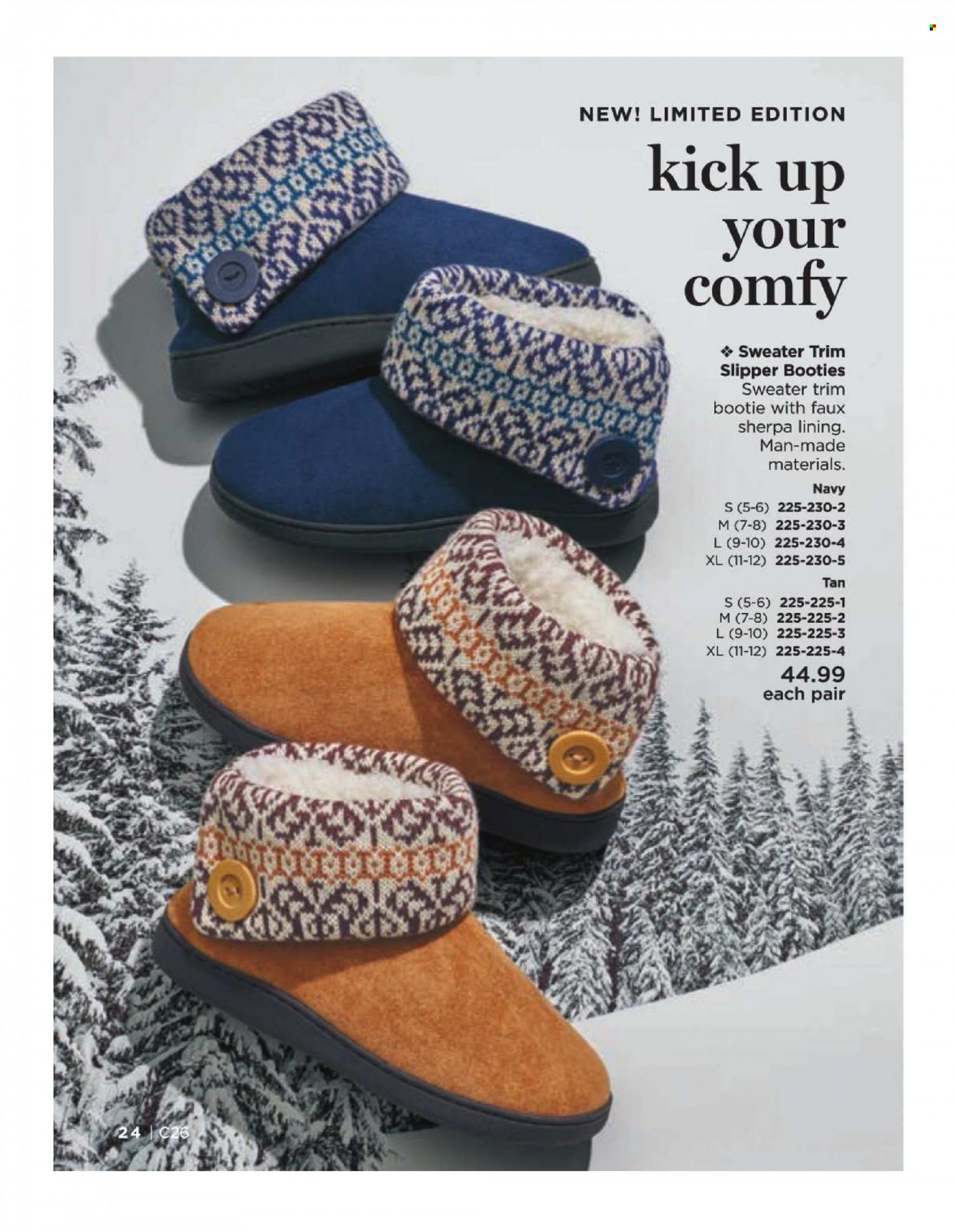 thumbnail - Avon Flyer - Sales products - sherpa, sweater, slippers. Page 24.