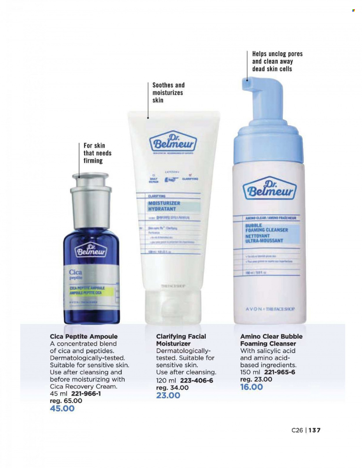 thumbnail - Avon Flyer - Sales products - Avon, cleanser, moisturizer. Page 137.