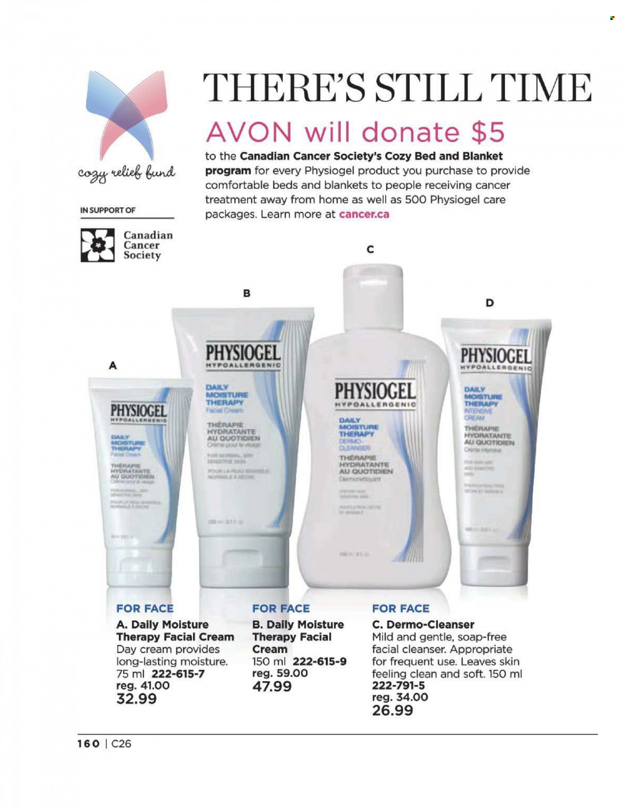 thumbnail - Avon Flyer - Sales products - Avon, soap, cleanser, day cream, Moisture Therapy, blanket. Page 160.