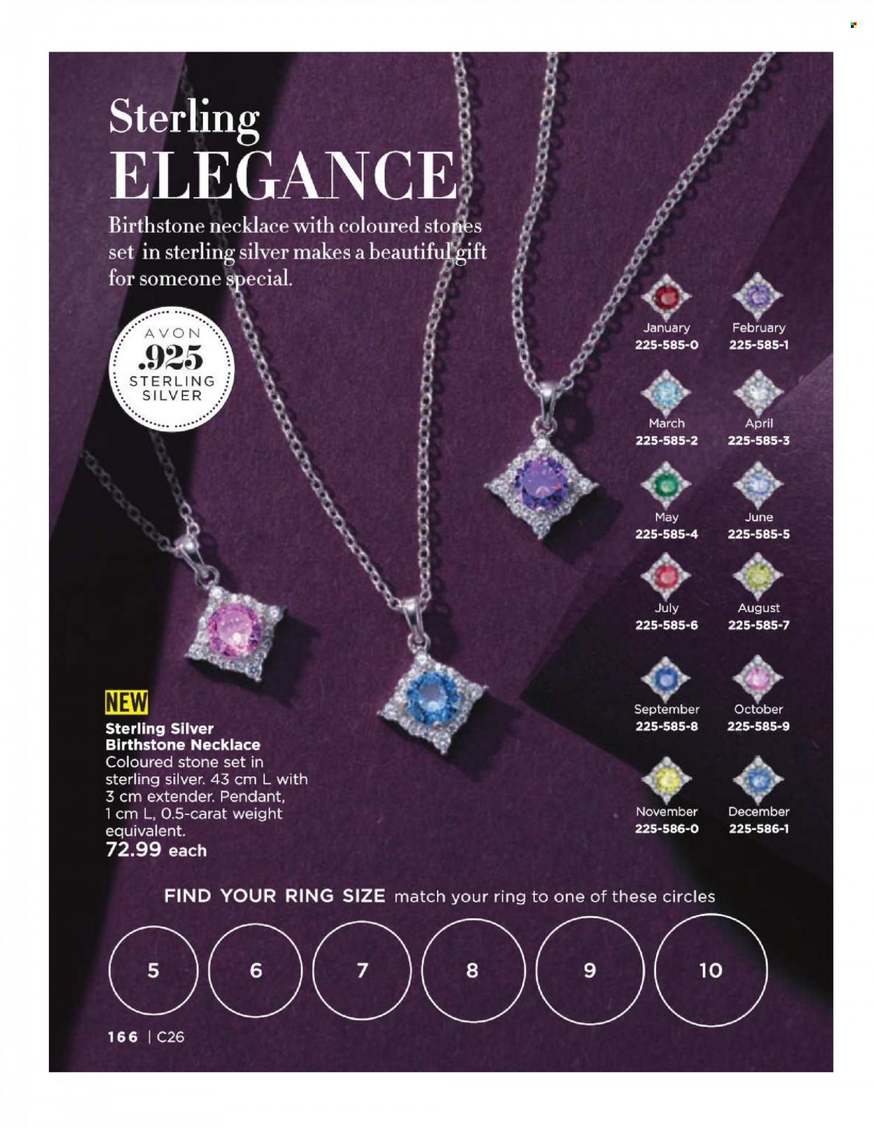 thumbnail - Avon Flyer - Sales products - Avon, necklace, pendant. Page 166.