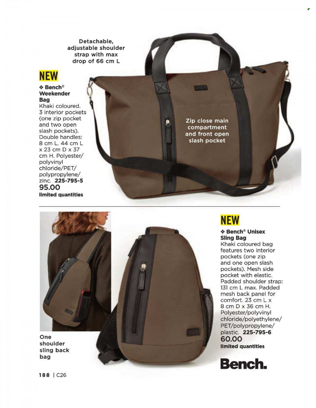 thumbnail - Avon Flyer - Sales products - bag, sling bag, zinc. Page 188.