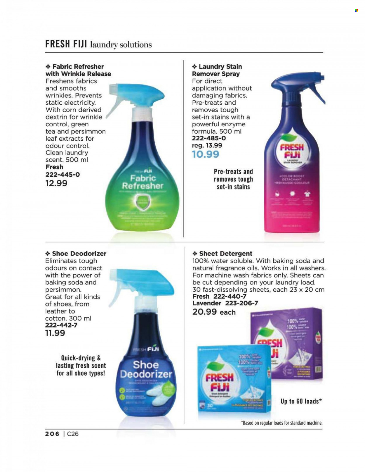 thumbnail - Avon Flyer - Sales products - stain remover, refresher, fragrance, detergent. Page 206.