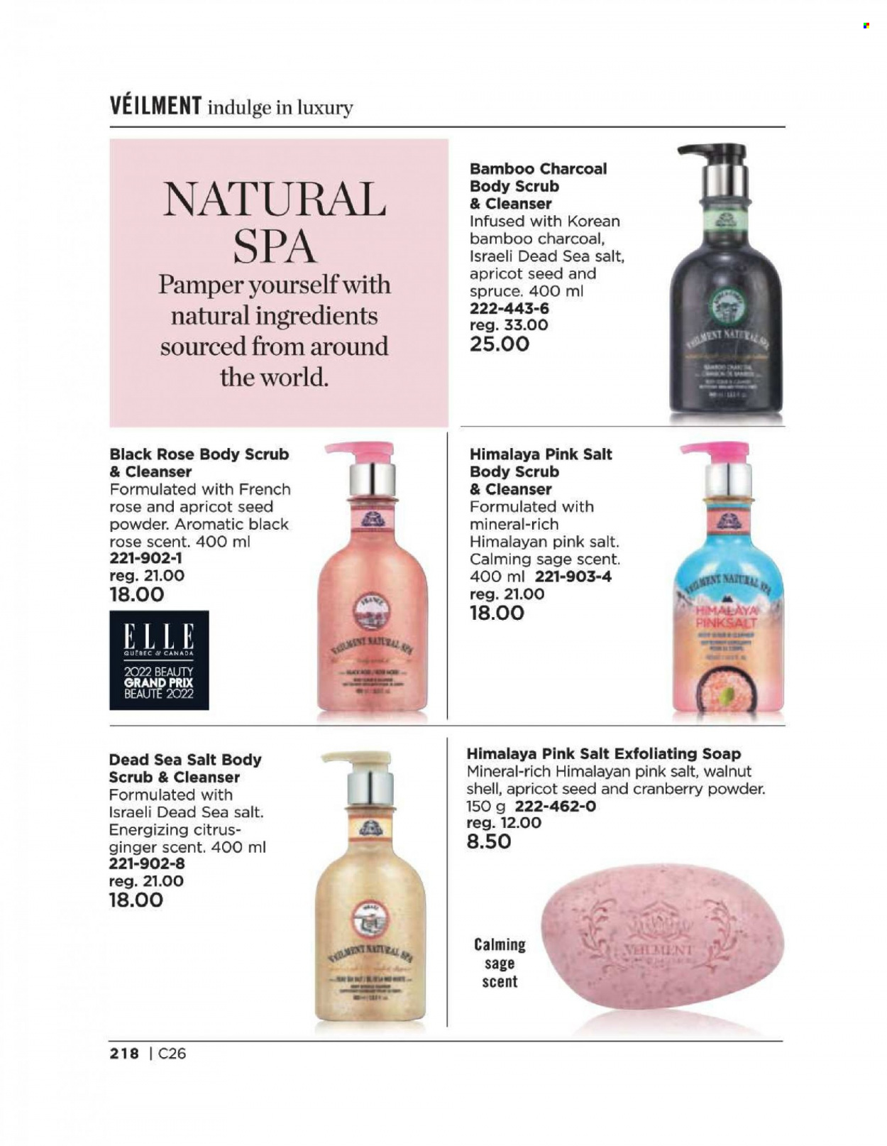 thumbnail - Avon Flyer - Sales products - soap, cleanser, body scrub. Page 218.