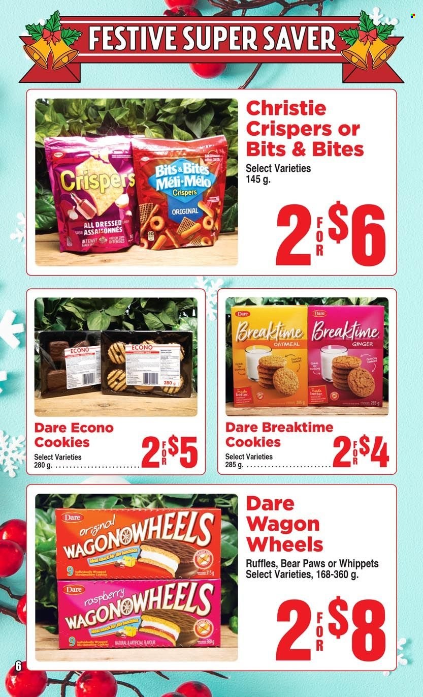 thumbnail - AG Foods Flyer - November 27, 2022 - December 31, 2022 - Sales products - ginger, cookies, snack, Ruffles, oatmeal. Page 6.