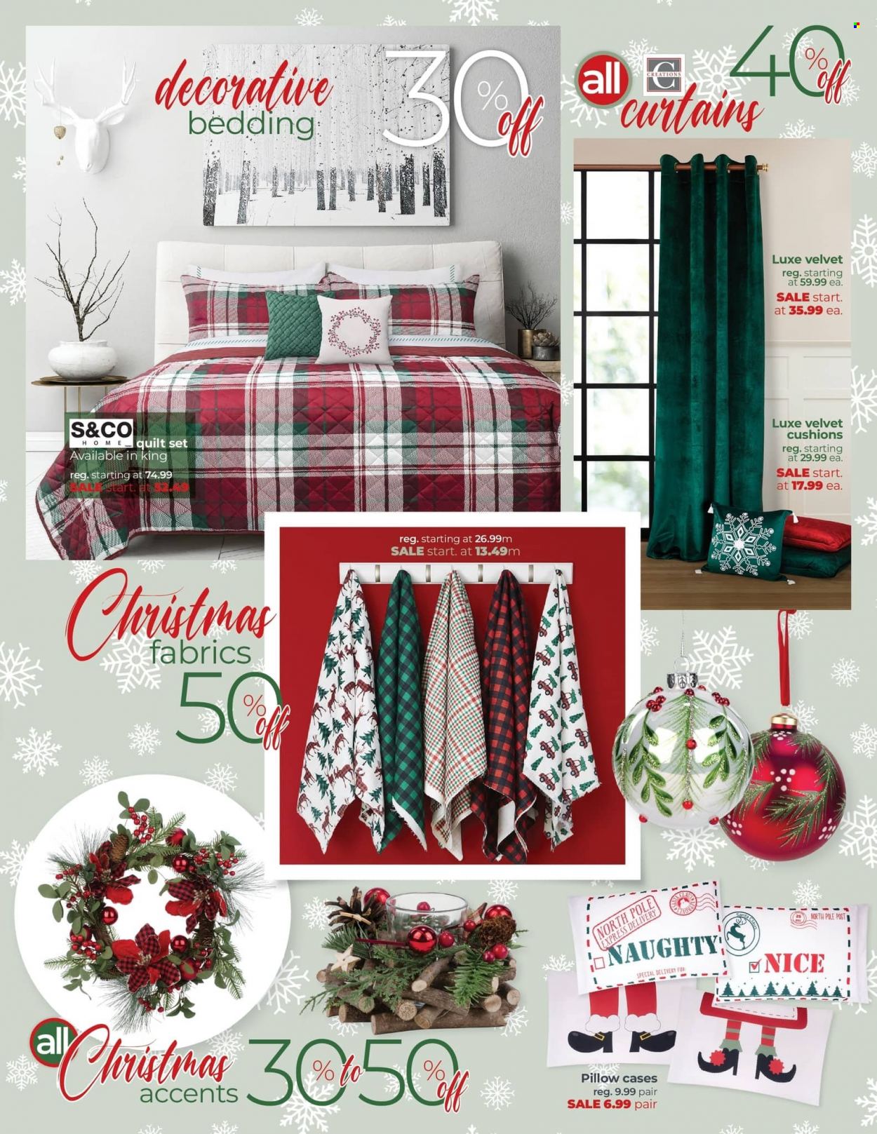 thumbnail - Fabricville Flyer - November 28, 2022 - December 24, 2022 - Sales products - cushion, pillow, quilt, curtain. Page 9.