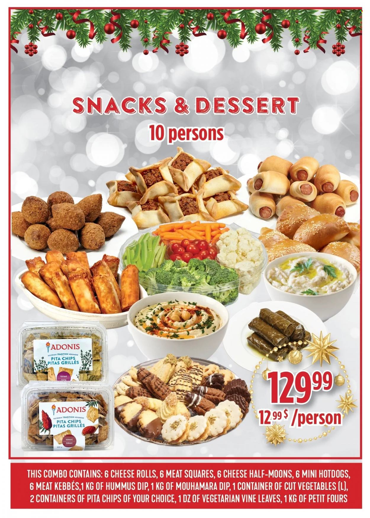 thumbnail - Adonis Flyer - November 29, 2022 - December 31, 2022 - Sales products - hummus, cheese, dip, snack, chips, cheese rolls, pita chips. Page 4.