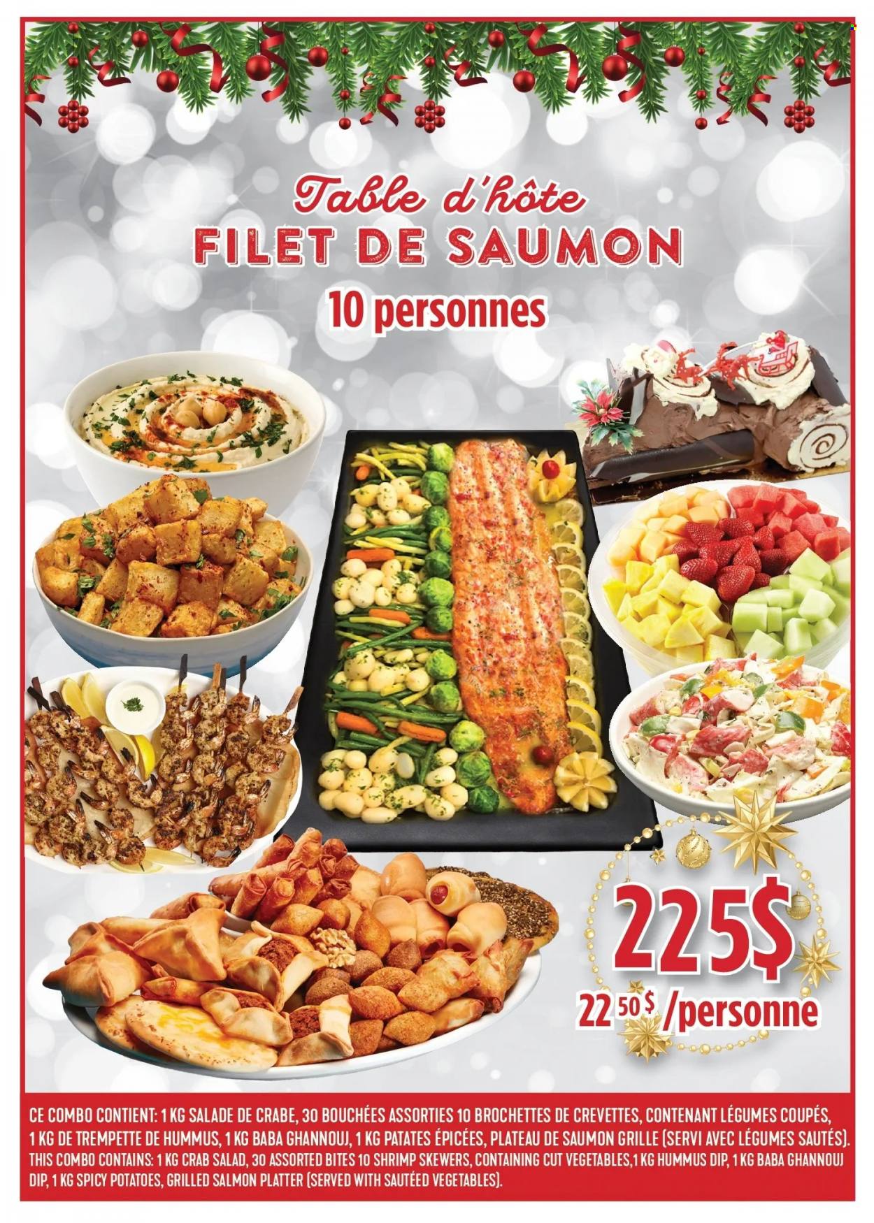 thumbnail - Adonis Flyer - November 29, 2022 - December 31, 2022 - Sales products - potatoes, salmon, crab, shrimps, hummus, crab salad, dip. Page 4.