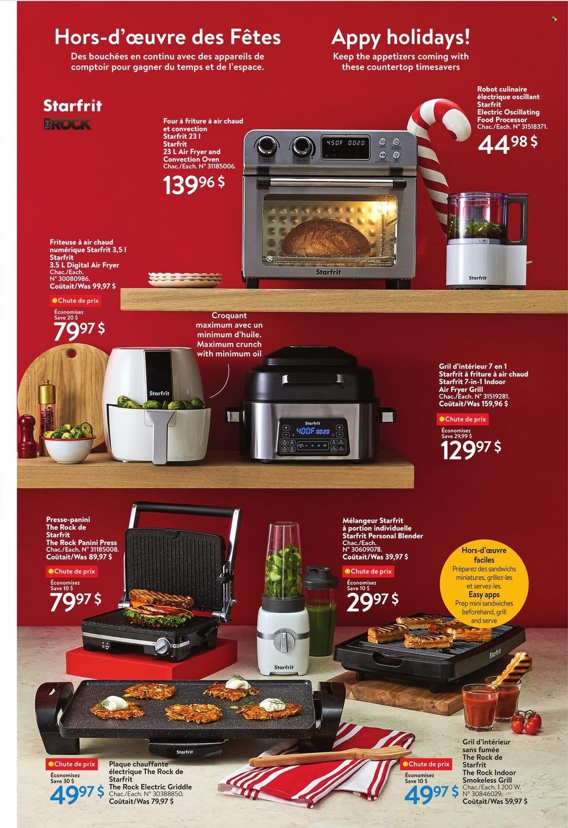 thumbnail - Walmart Flyer - December 01, 2022 - December 28, 2022 - Sales products - panini, sandwich, oven, convection oven, air fryer, food processor, sandwich press, blender, robot. Page 15.