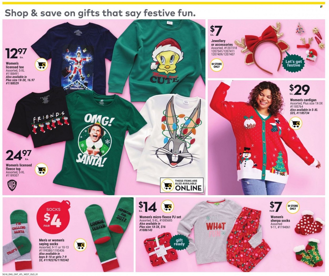 thumbnail - Giant Tiger Flyer - November 30, 2022 - December 06, 2022 - Sales products - Santa, t-shirt, cardigan, sherpa, socks. Page 2.