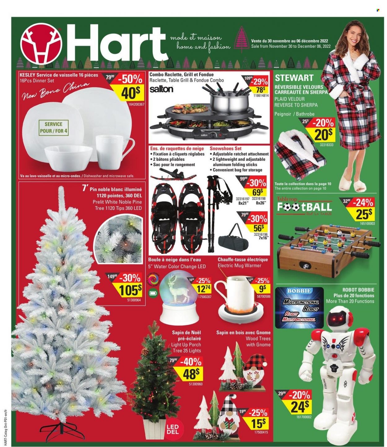 thumbnail - Hart Stores Flyer - November 30, 2022 - December 06, 2022 - Sales products - dinnerware set, mug, bag, pin, sherpa, grill, pine tree, bathrobe, robot. Page 1.