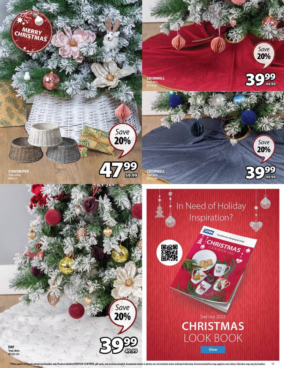 thumbnail - JYSK Flyer - December 01, 2022 - December 07, 2022 - Sales products - tree skirt. Page 11.