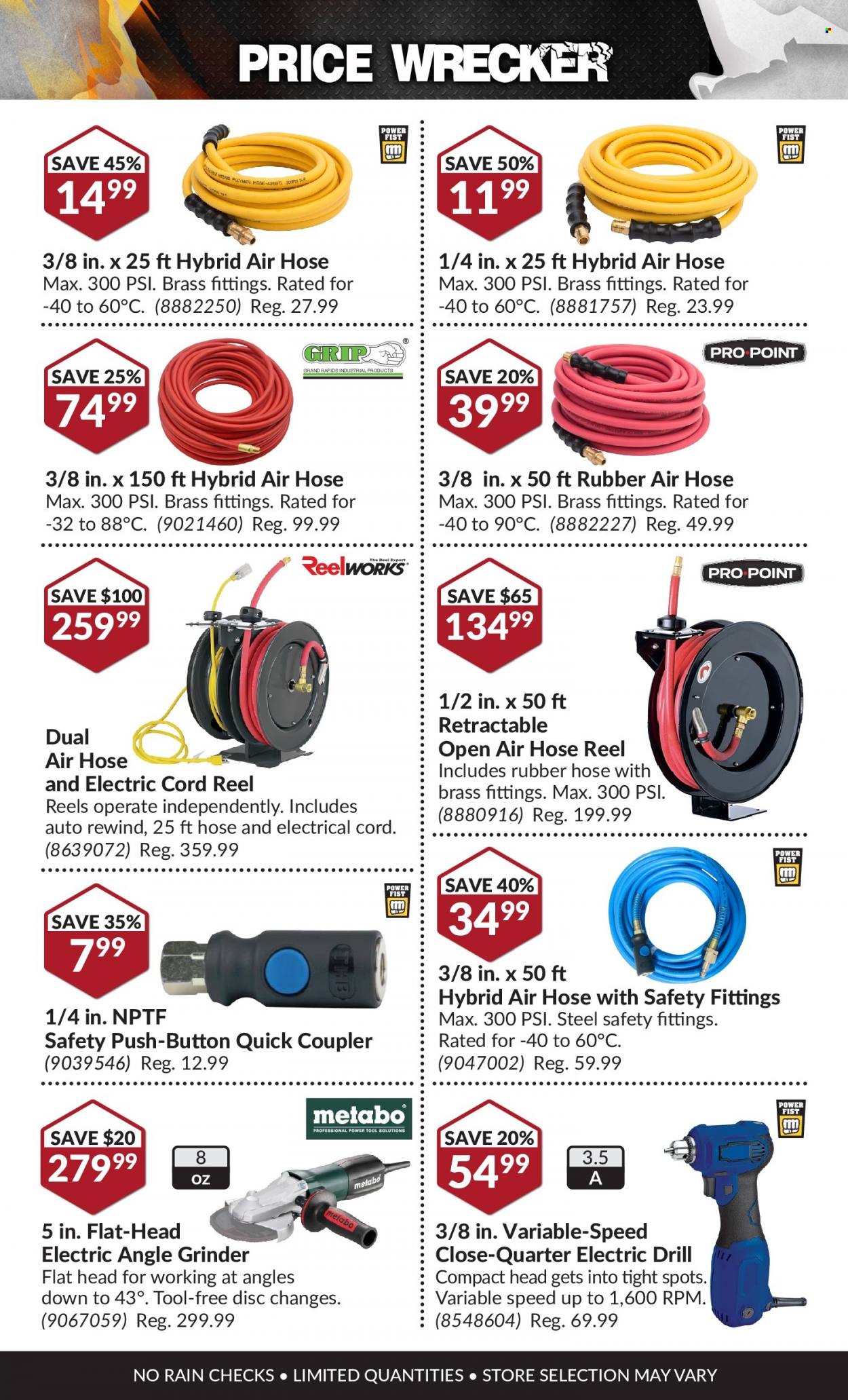 thumbnail - Princess Auto Flyer - December 01, 2022 - December 31, 2022 - Sales products - drill, grinder, angle grinder, air hose, hose reel. Page 18.