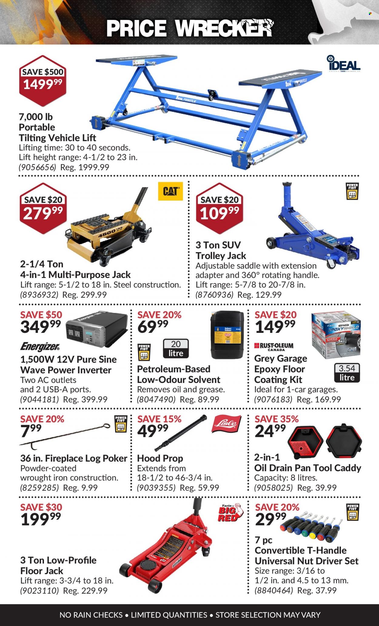 thumbnail - Princess Auto Flyer - December 01, 2022 - December 31, 2022 - Sales products - fireplace, trolley, power inverter, vehicle, floor jack. Page 21.