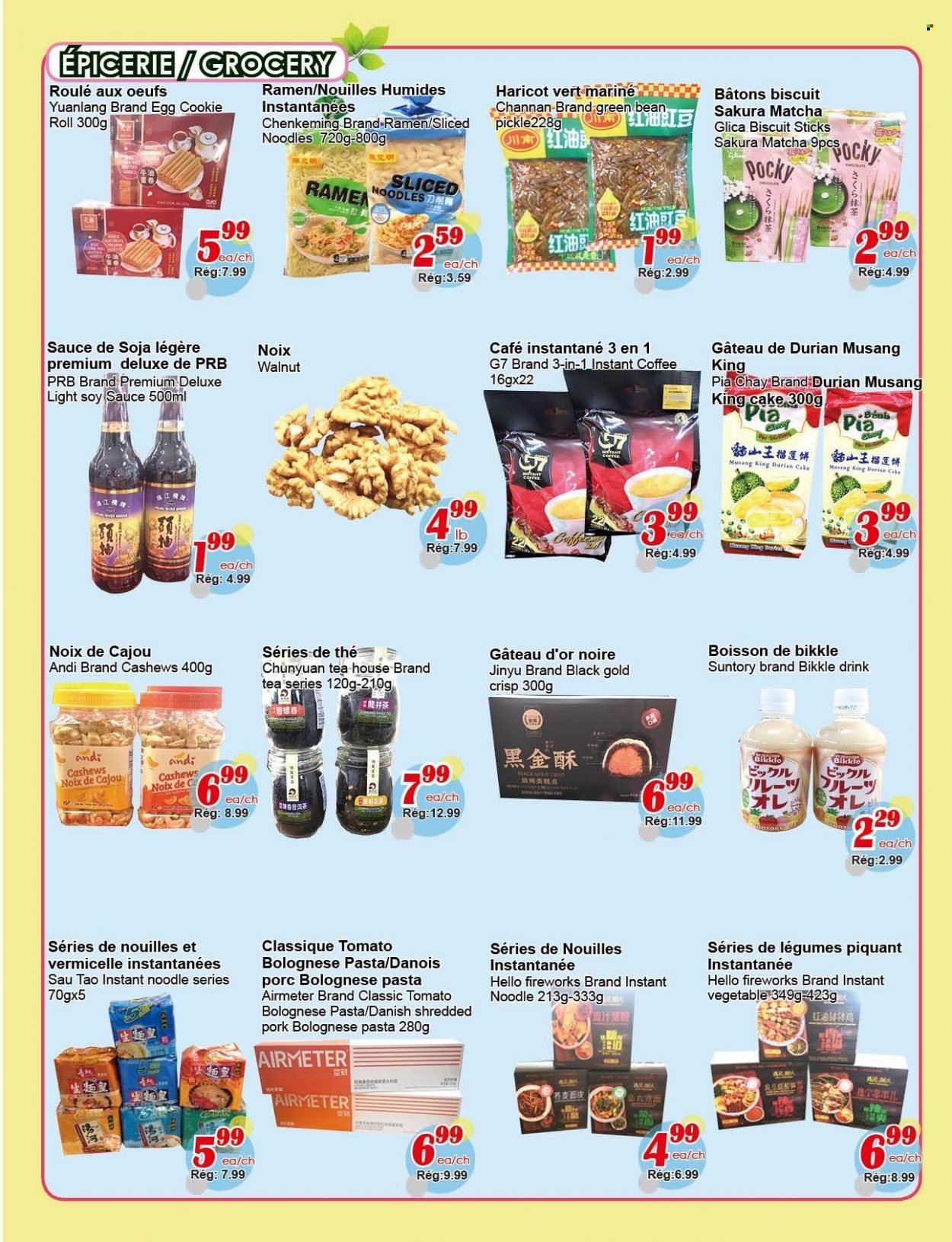 thumbnail - Marché C&T Flyer - December 01, 2022 - December 07, 2022 - Sales products - cake, ramen, pasta, sauce, noodles, eggs, biscuit, soy sauce, cashews, matcha, tea, coffee, instant coffee. Page 2.