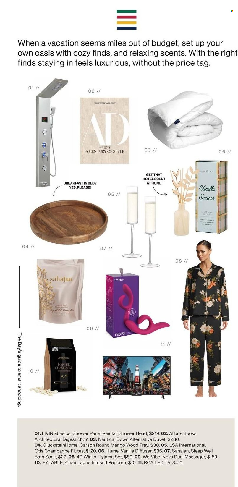 thumbnail - Hudson's Bay Flyer - December 02, 2022 - December 15, 2022 - Sales products - bath salt, tray, champagne flute, diffuser, book, flute, duvet, pajamas. Page 7.