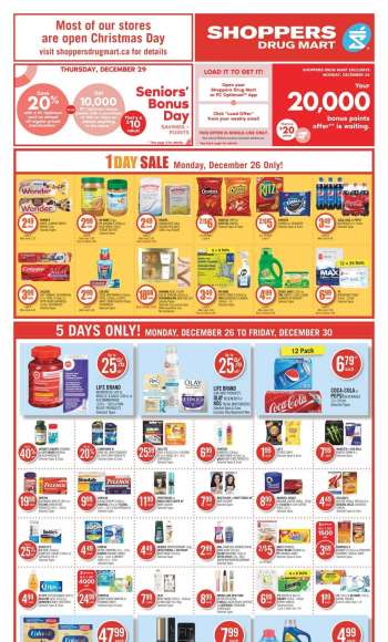 Circulaire Shoppers Drug Mart - 26 Décembre 2022 - 30 Décembre 2022.