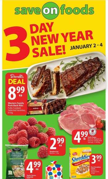 Circulaire Save-On-Foods - 02 Janvier 2023 - 04 Janvier 2023.