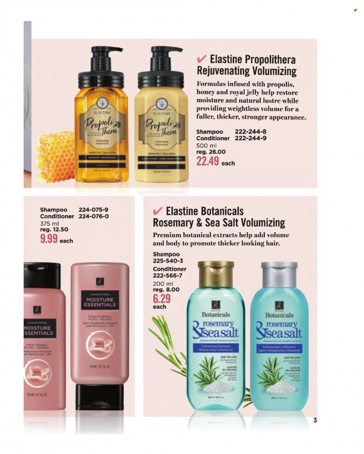 thumbnail - Avon Flyer - Sales products - Avon, royal jelly, conditioner, shampoo. Page 3.