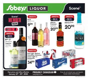 Sobeys Liquor Flyer - January 12, 2023 - January 25, 2023.