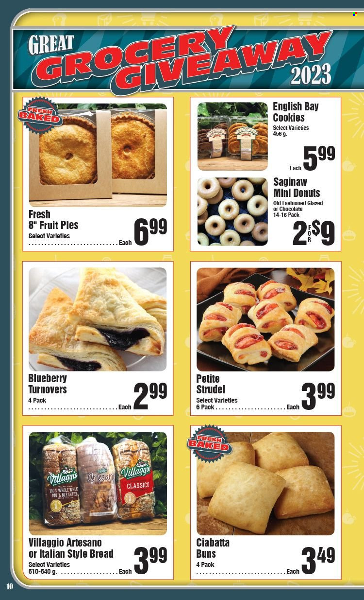 thumbnail - AG Foods Flyer - January 08, 2023 - February 18, 2023 - Sales products - bread, strudel, buns, turnovers, donut, cookies, Classico, ciabatta. Page 10.