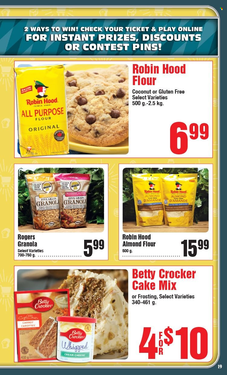 thumbnail - AG Foods Flyer - January 08, 2023 - February 18, 2023 - Sales products - cake mix, coconut, cream cheese, cheese, whipped cream, all purpose flour, flour, frosting, almond flour, granola. Page 19.