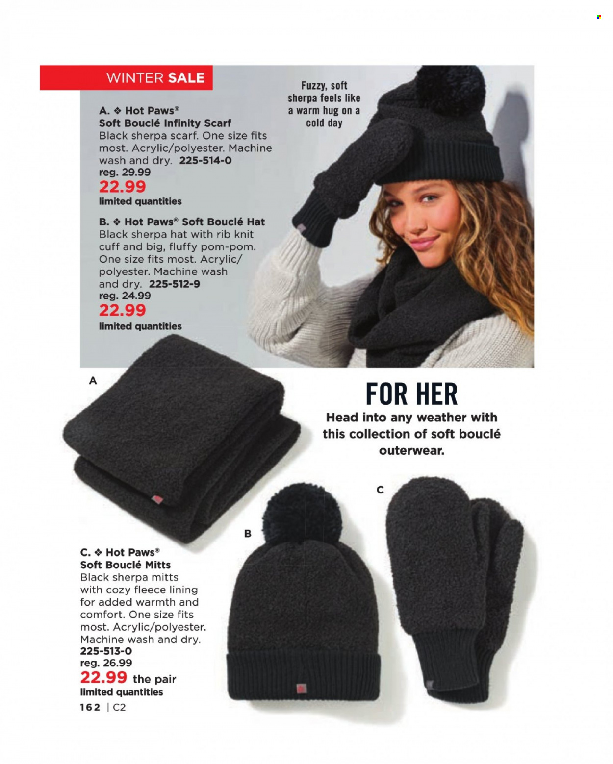 thumbnail - Avon Flyer - Sales products - Infinity, sherpa, scarf, hat. Page 162.