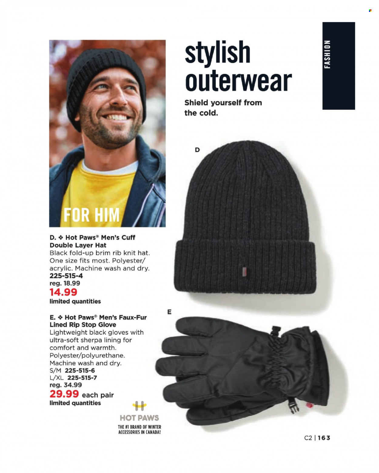 thumbnail - Avon Flyer - Sales products - sherpa, gloves, knit hat, hat. Page 163.