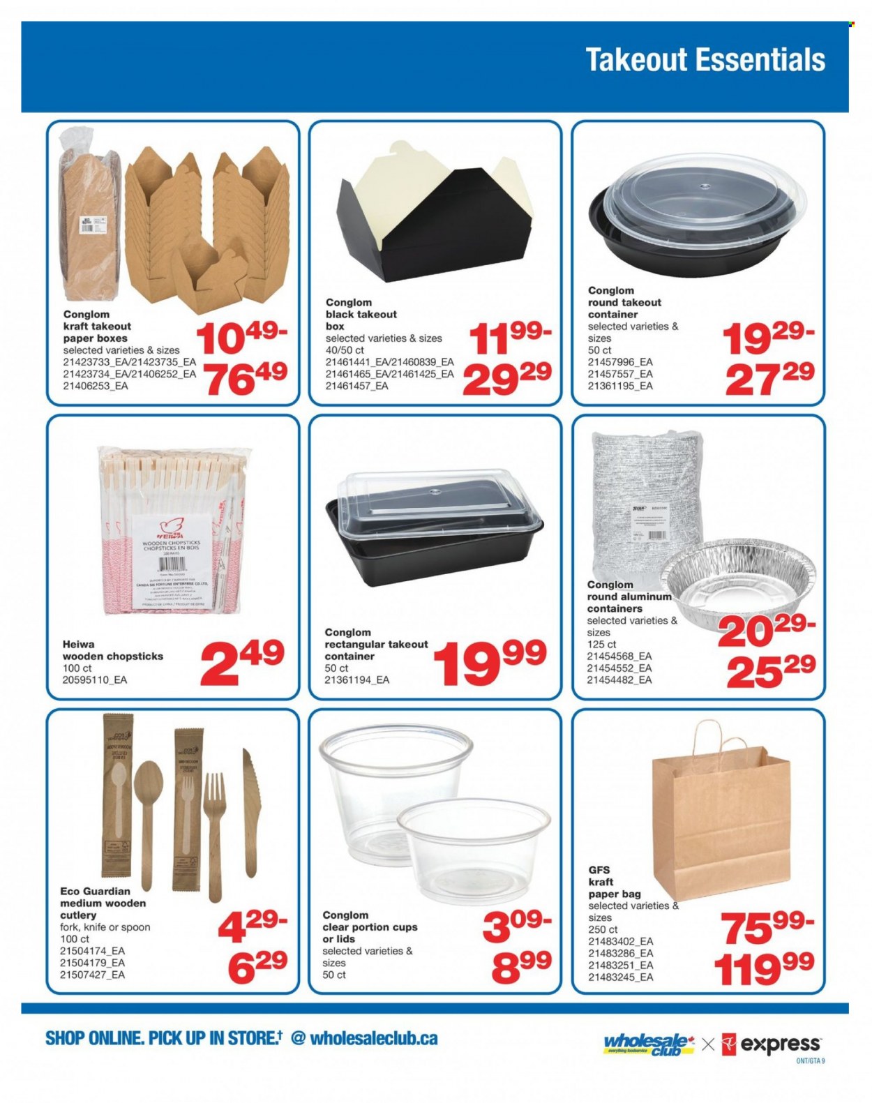 thumbnail - Wholesale Club Flyer - January 19, 2023 - February 01, 2023 - Sales products - Kraft®, knife, fork, spoon, cup, container, paper bag. Page 9.