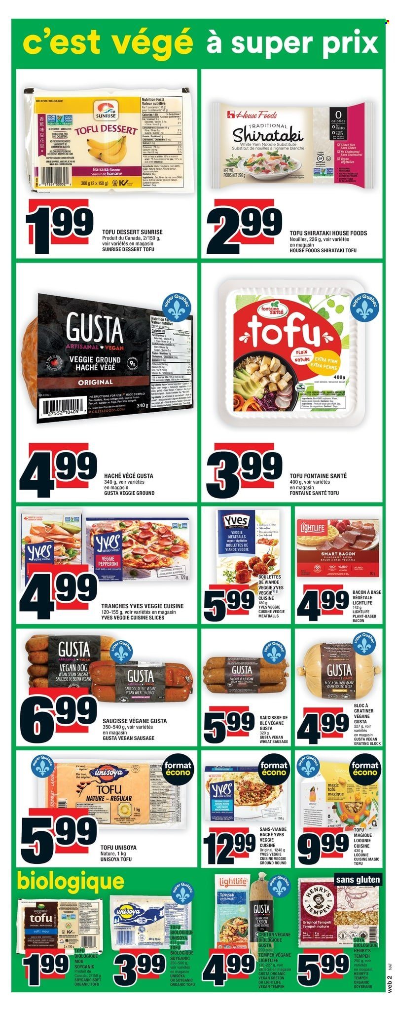 thumbnail - Super C Flyer - January 26, 2023 - February 01, 2023 - Sales products - meatballs, noodles, bacon, sausage, pepperoni, tofu, soybeans. Page 9.