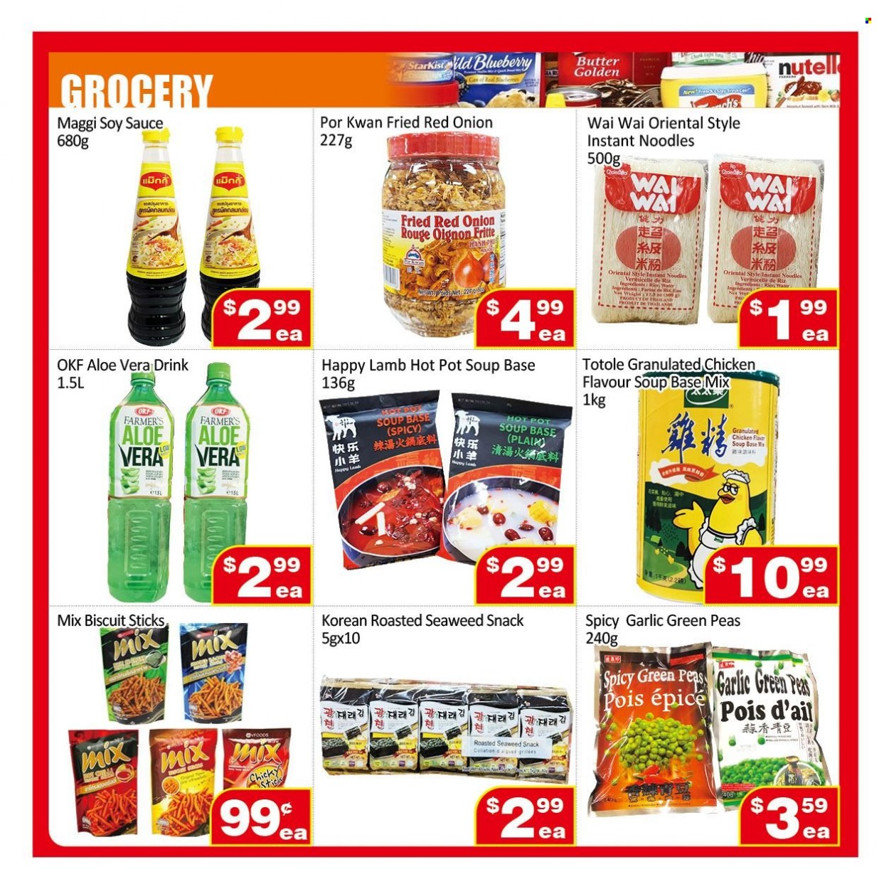 thumbnail - Jian Hing Supermarket Flyer - January 27, 2023 - February 02, 2023 - Sales products - garlic, StarKist, soup, instant noodles, noodles, butter, snack, biscuit, seaweed, Maggi, rice, soy sauce, Coca-Cola. Page 2.