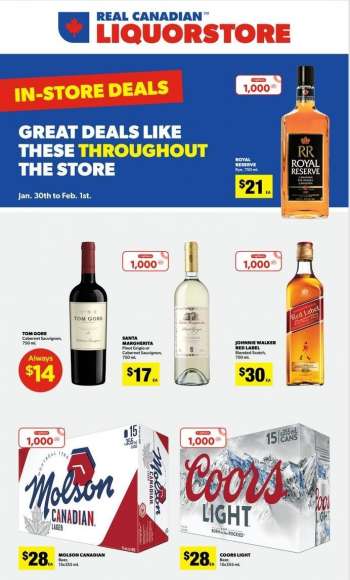 Circulaire Real Canadian Liquorstore - 30 Janvier 2023 - 01 Février 2023.