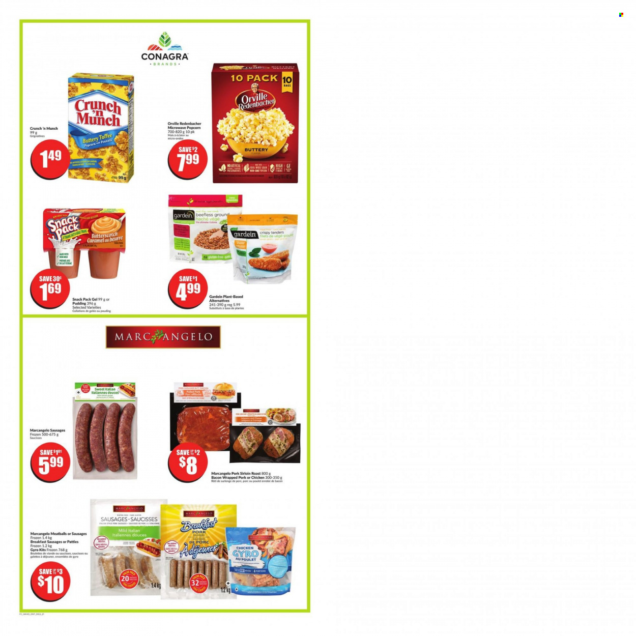 thumbnail - Chalo! FreshCo. Flyer - February 02, 2023 - February 08, 2023 - Sales products - meatballs, bacon, sausage, pudding, butterscotch, toffee, popcorn, caramel, pork loin. Page 11.