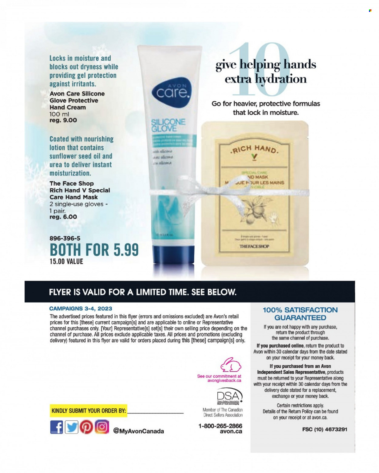 thumbnail - Avon Flyer - Sales products - Avon, body lotion, hand cream, gloves. Page 16.