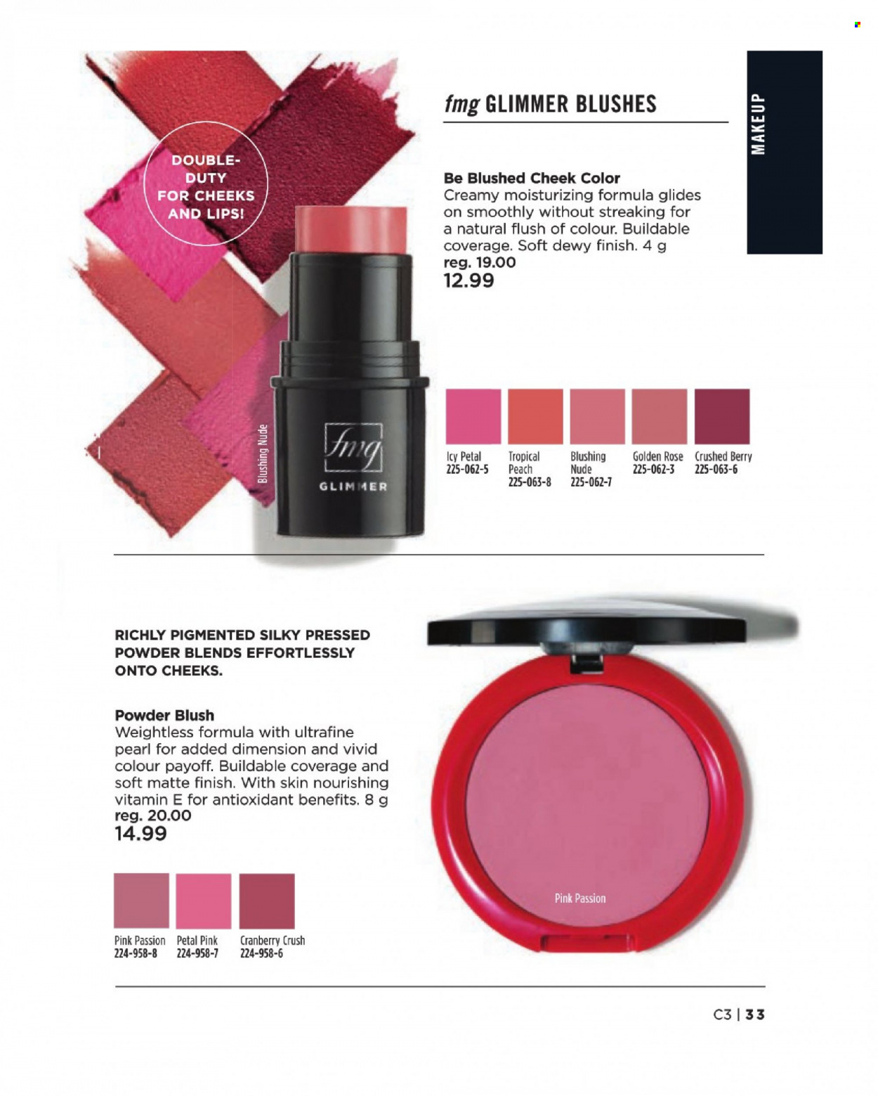 thumbnail - Avon Flyer - Sales products - makeup, powder blush, face powder. Page 33.