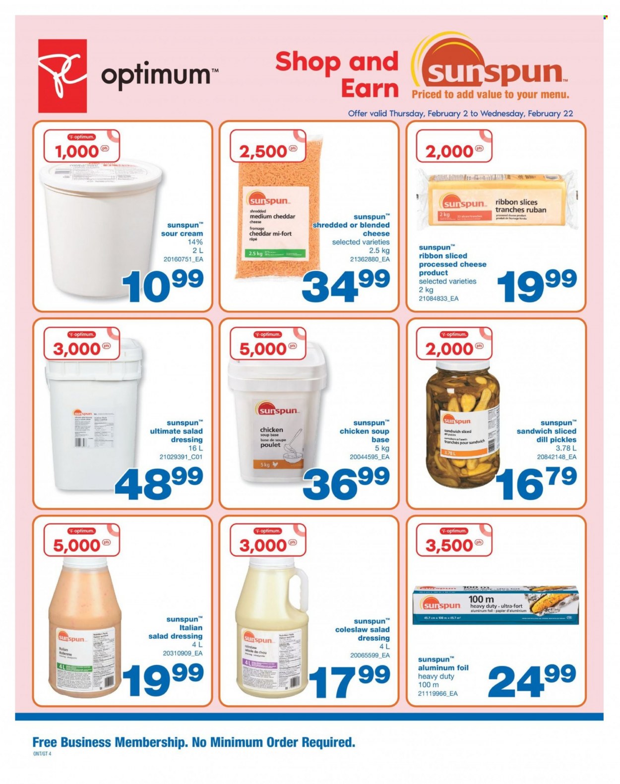 thumbnail - Wholesale Club Flyer - February 02, 2023 - February 22, 2023 - Sales products - coleslaw, chicken soup, sandwich, soup, cheddar, sour cream, pickles, dill, salad dressing, dressing, aluminium foil. Page 4.