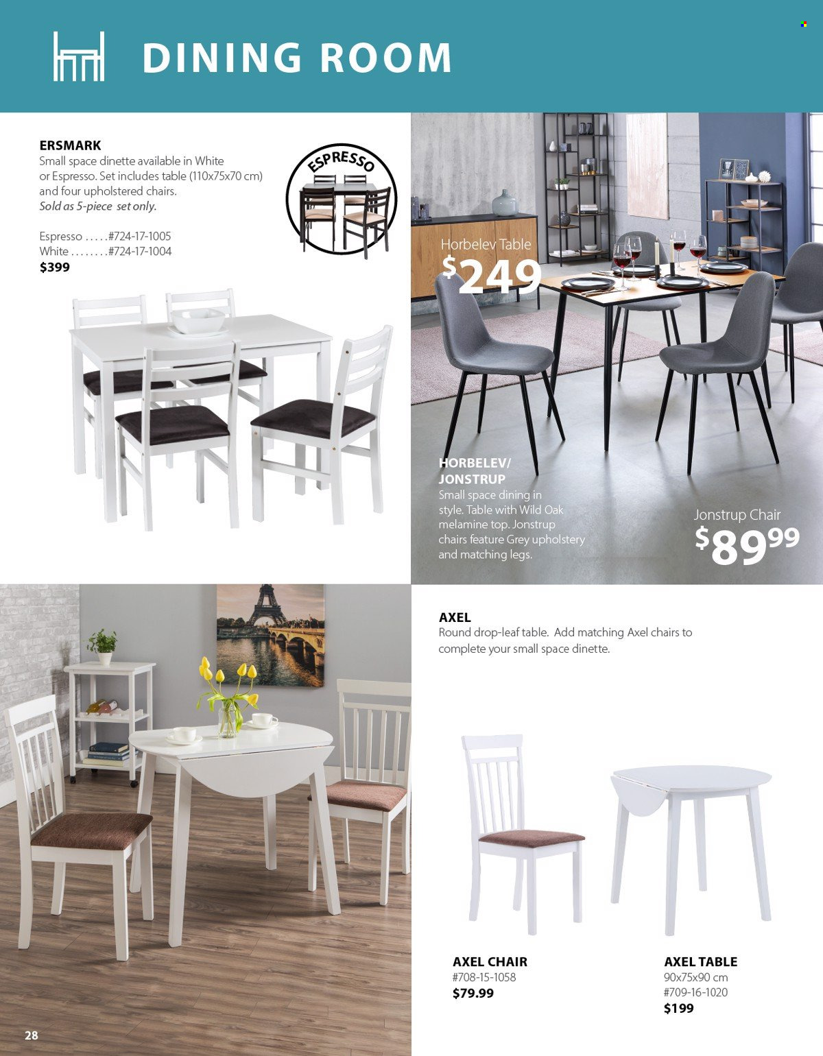 thumbnail - JYSK Flyer - Sales products - drop-leaf table, chair. Page 28.