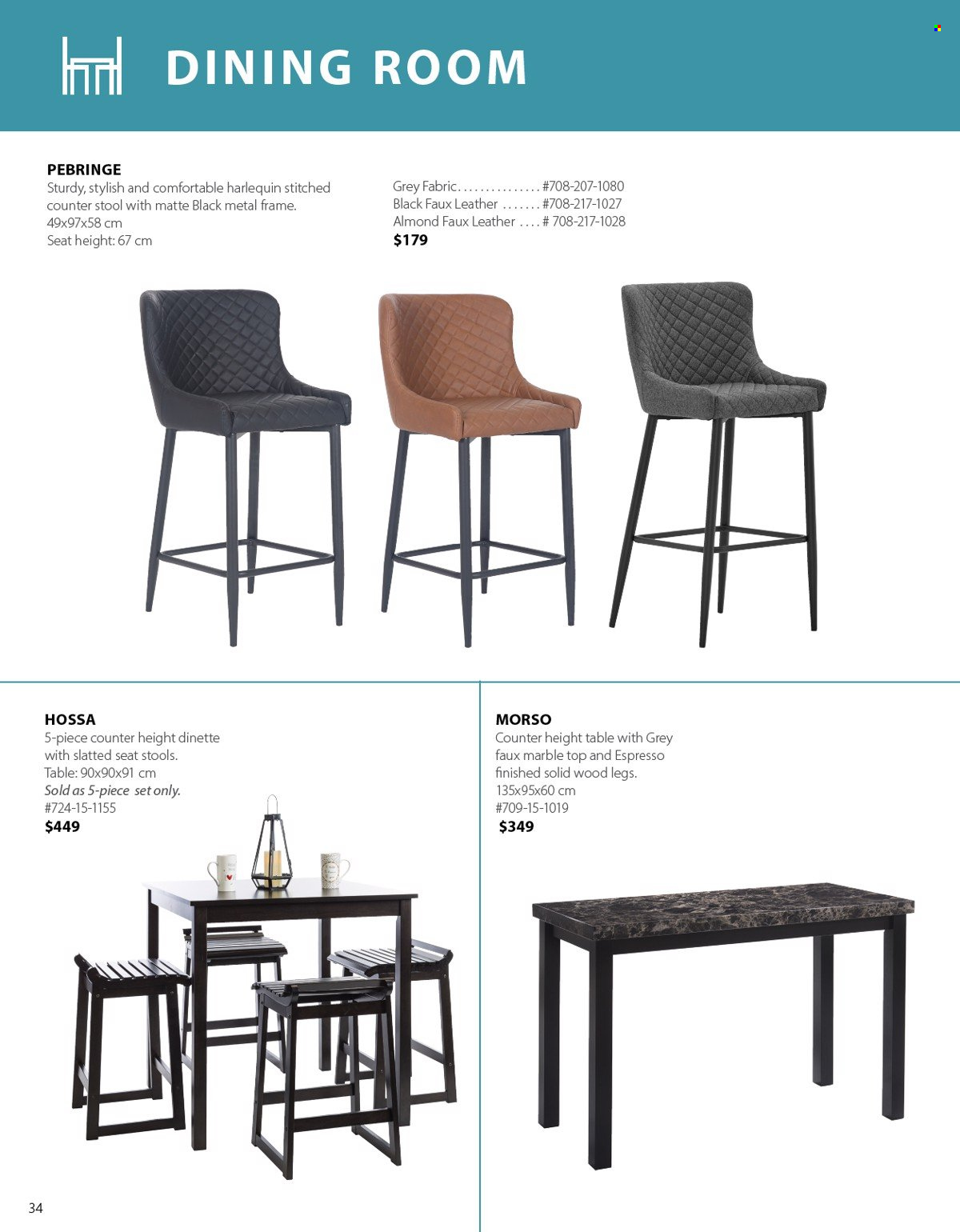 thumbnail - JYSK Flyer - Sales products - table, stool, metal frame. Page 34.