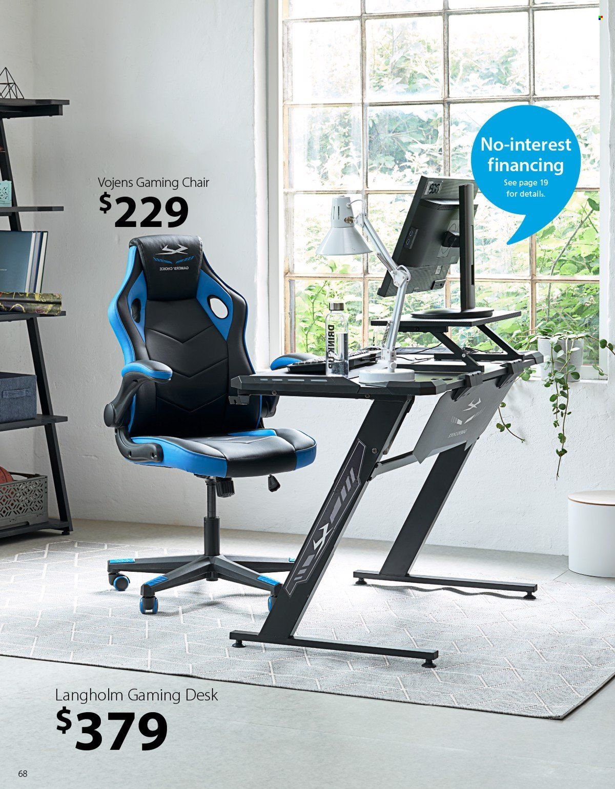thumbnail - JYSK Flyer - Sales products - chair, desk, gaming desk. Page 68.