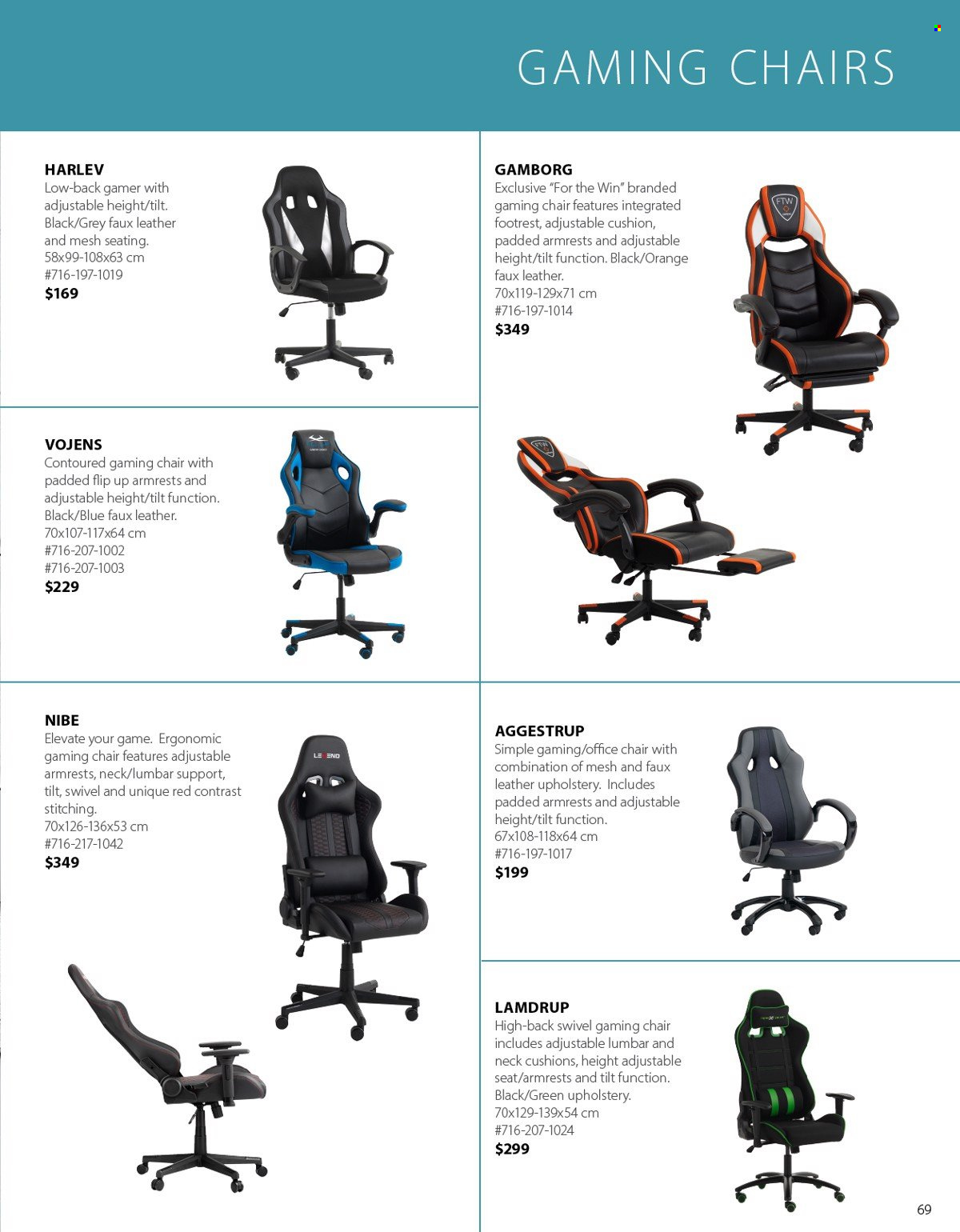 thumbnail - JYSK Flyer - Sales products - cushion, chair, office chair. Page 69.