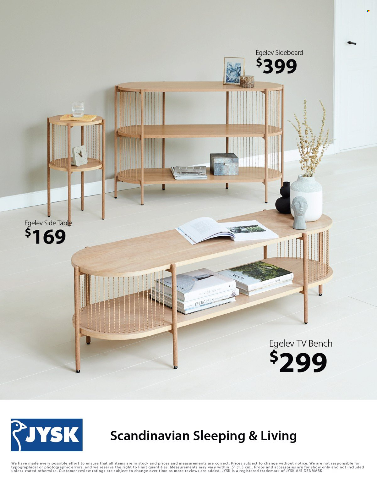 thumbnail - JYSK Flyer - Sales products - table, bench, sidetable, tv bench, sideboard. Page 84.