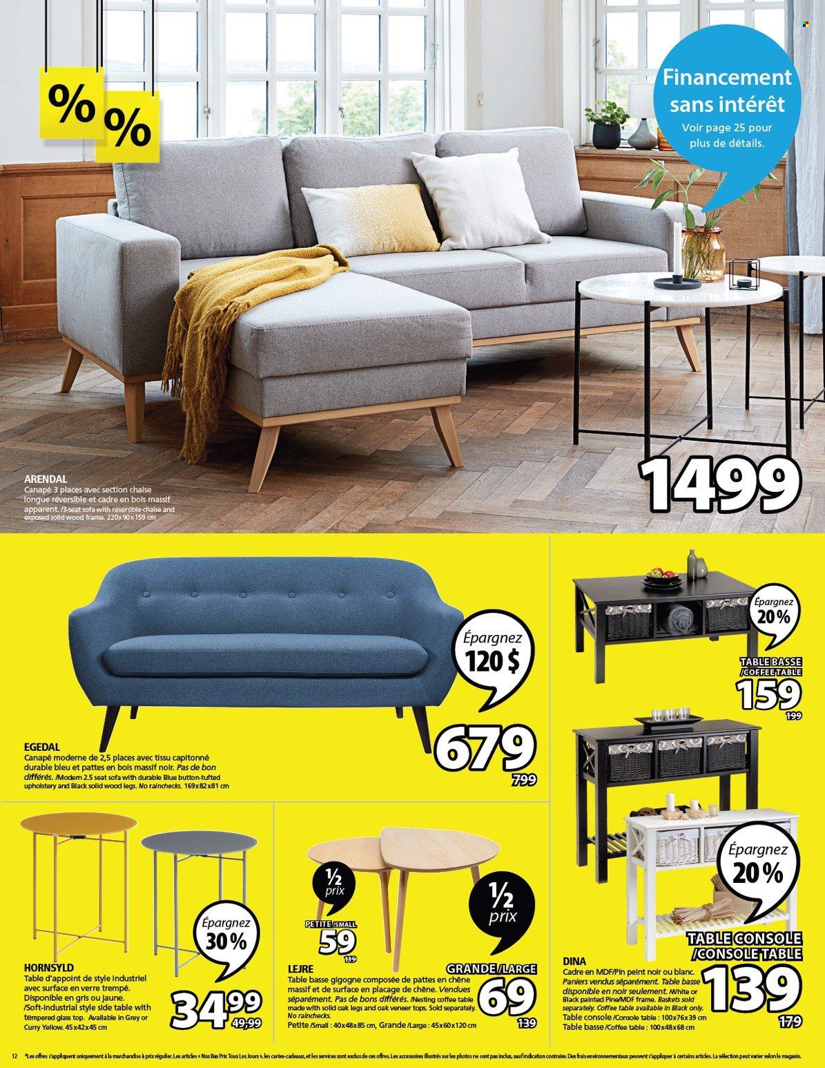 thumbnail - JYSK Flyer - February 02, 2023 - February 08, 2023 - Sales products - basket, pin, table, sofa, coffee table, sidetable. Page 12.