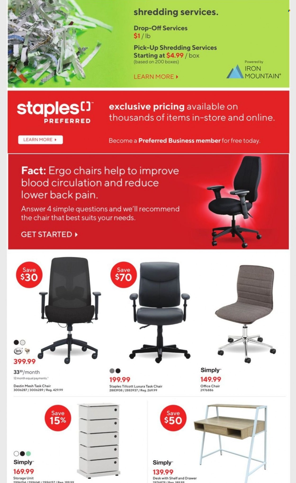 thumbnail - Bureau en Gros Flyer - February 08, 2023 - February 14, 2023 - Sales products - chair, storage box, desk, task chair, office chair. Page 6.